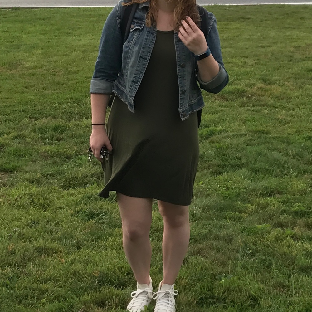 Olive Green T-Shirt Dress